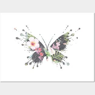 Tropical Butterfly Floral Posters and Art